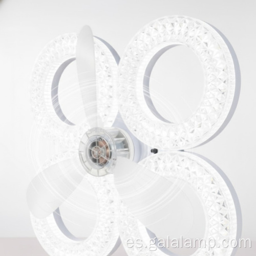 Ventilador de techo moderno con montaje empotrado de cristal